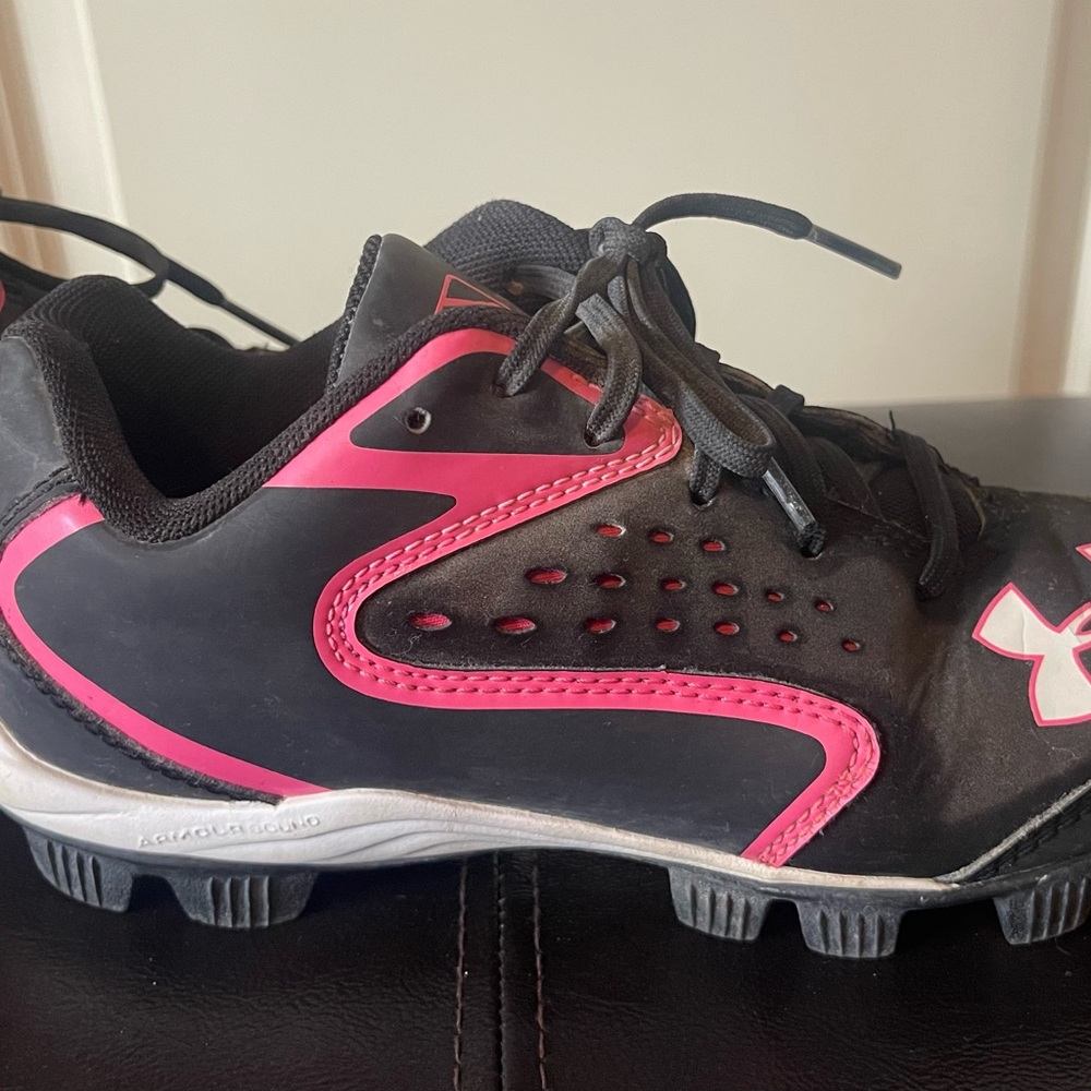 Under Armour Black and Pink Cleats